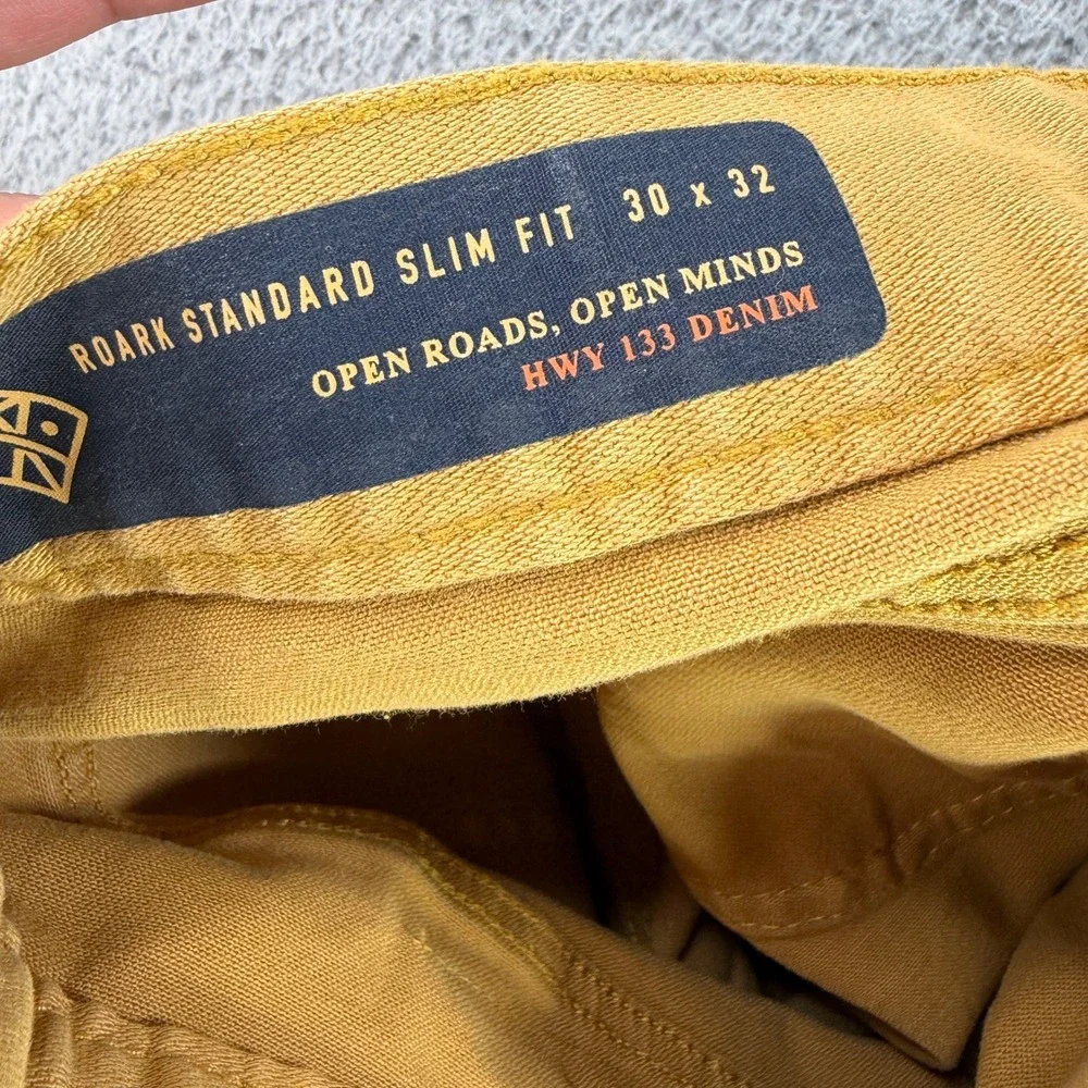 Roark Jeans Mens 30x32 Mustard Yellow HWY 133 Standard Slim Fit Stretch Denim